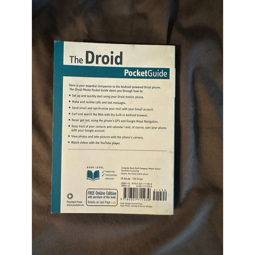 THE DROID POCKET GUIDE Covers Motorola/HTC Droid Mobile Phones-Jason D. O'Grady